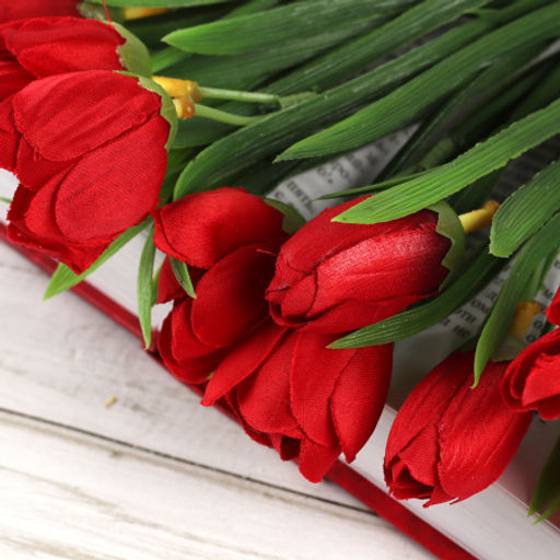 Цена за 10 шт. Цветок искусственный Букет тюльпанов 34 см 6 веток / NT596 /уп 600/ - Галеонтрейд фото 26