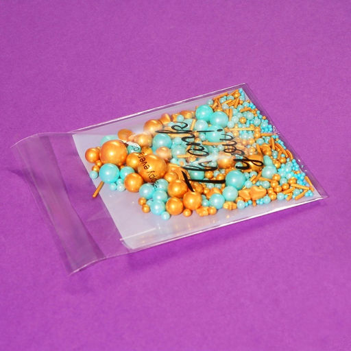 Цена за 100 шт. Пакет БОПП с липкой лентой, «Спасибо», 10×10+3 см