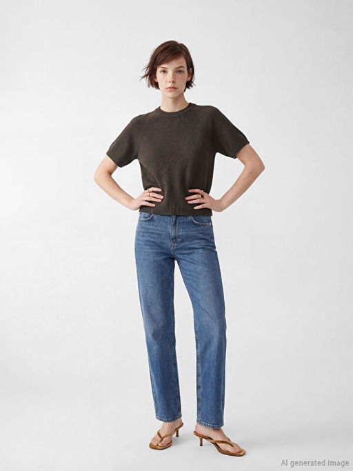 Bisiklet Yaka Kad?n Triko Kazak