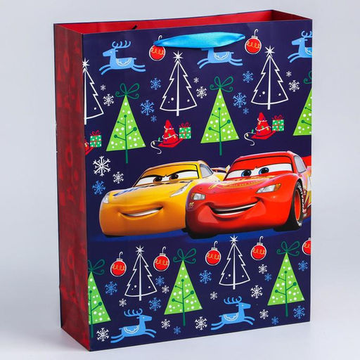 Пакет ламинированный вертикальный, 31 х 40 х 11 см С Новым годом!, Тачки - Disney фото 2