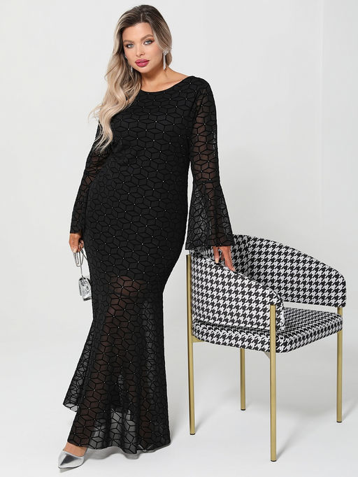 Платье Габриэлла 0455-1амх черный кристалл