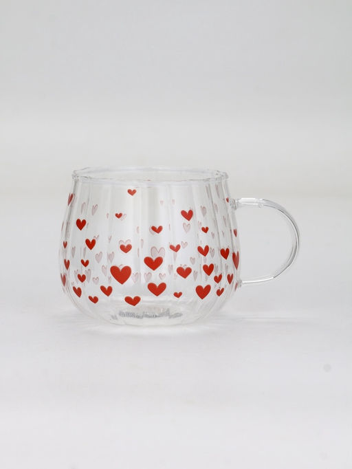 Кружка стеклянная Сердечки, 350 мл