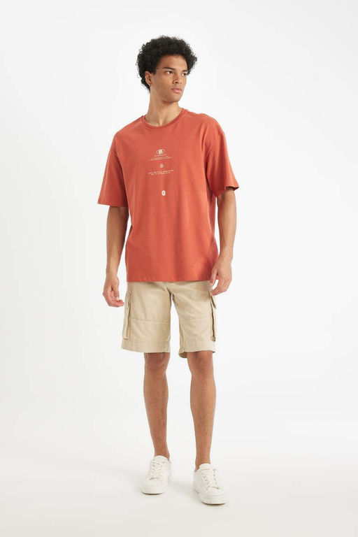 Футболка Comfort Fit с круглым вырезом и короткими рукавами с принтом - Defacto фото 2