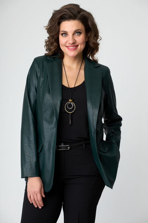 Жакет БелЭльСтиль 203 экокожа зелень фото 2