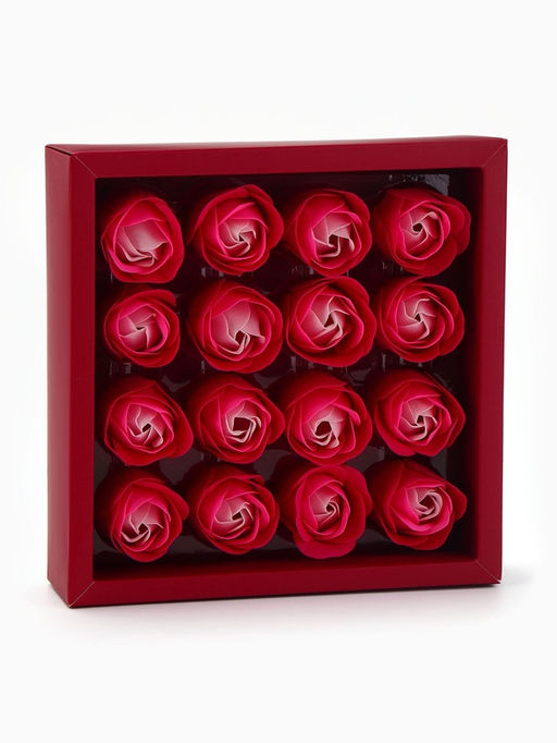 Набор мыльных роз в коробке 16 штук, розово-белые - SB BEAUTY фото 4