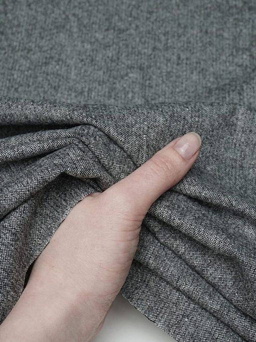 Шерсть костюмная Твид цв.Темно-серый меланж, ш.1.55м, шерсть-50%, п/э-50%, 240гр/м.кв - Купава фото 5