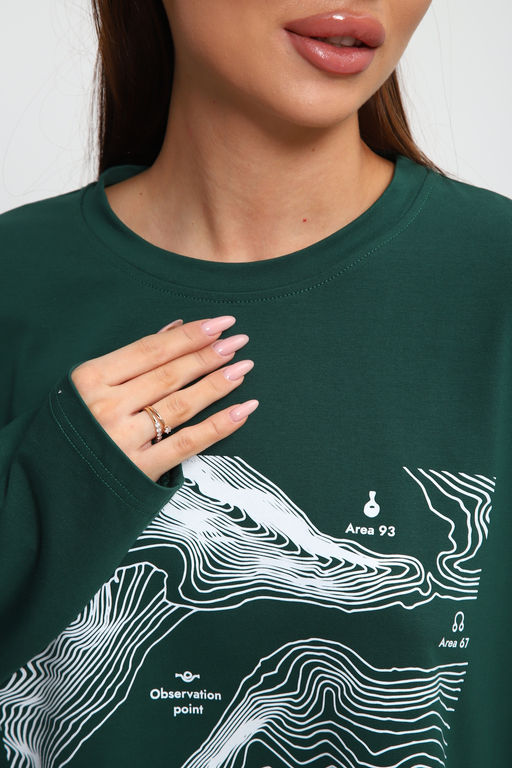 Лонгслив унисекс с принтом Карта ЛГ-01