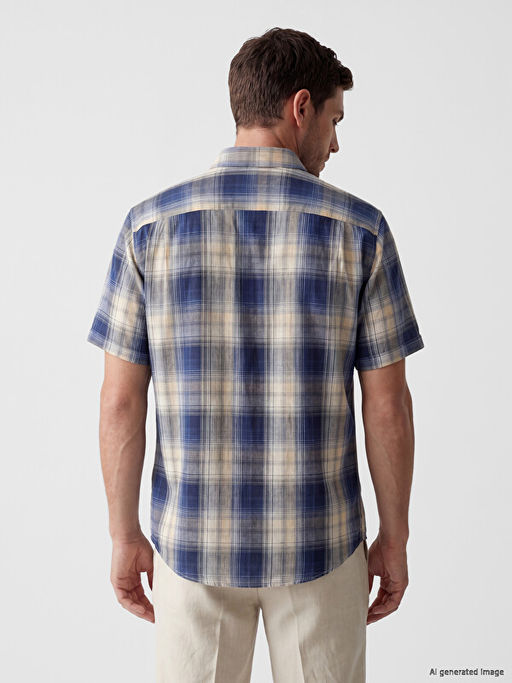 Regular Fit Ekose Poplin Erkek G?mlek