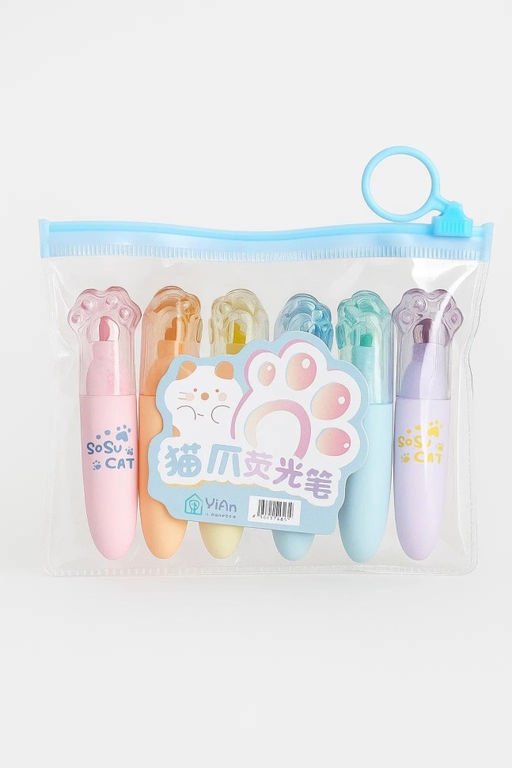 Набор маркеров "Transparent paws", 6 шт, mix