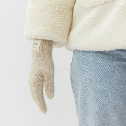 Перчатки женские MIST с шерстью кролика, размер 22 см, бежевые