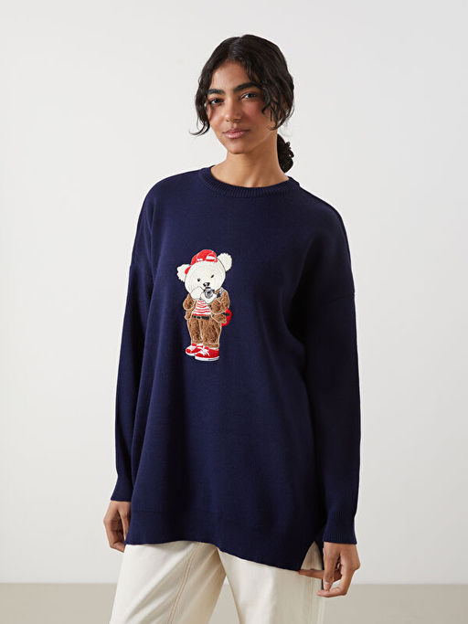 Ay? Teddy Nak??l? Oversize Kad?n Triko Tunik