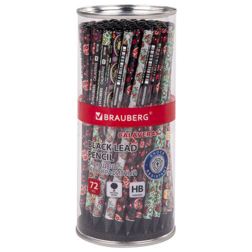 Цена за 4шт. Карандаш чернографитный BRAUBERG "CALAVERAS", 1 шт., HB, корпус ассорти