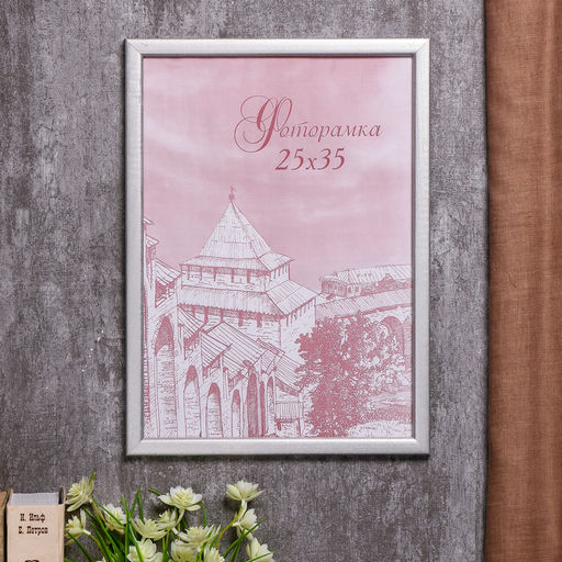 Фоторамка для фото 25×35 см Samoa, сосна, (пластиковый экран), серебро