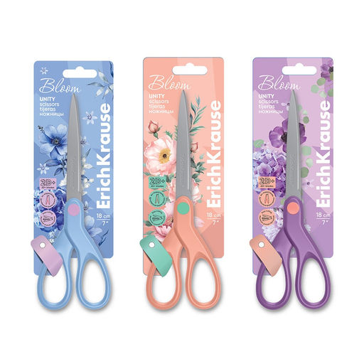 Ножницы ErichKrause "Unity Pastel Bloom" 180мм (60846) в ассорт.