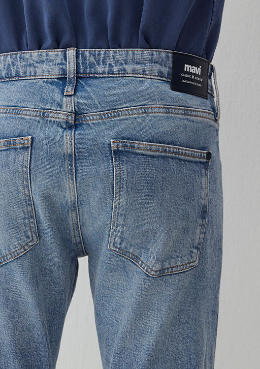 Jake Classic Denim Ac?k Gok Mavisi Jean Pantolon  фото 9