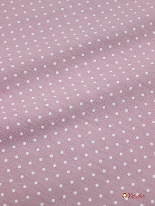 Теплый хлопок Белый горох (2мм) на розовой дымке, ш.1.49м, хлопок-100%, 140гр/м.кв