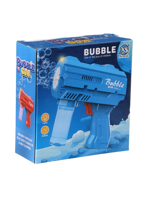 Генератор мыльных пузырей Пистолет, световые эффекты, работает от батареек, синий - Simaland фото 11