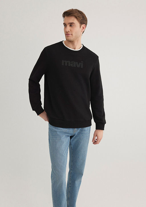 Mavi Logo Bask?l? Siyah Sweatshirt  фото 2