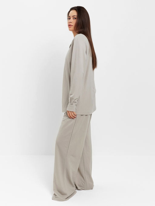 Костюм женский: рубашка, брюки, топ, KAFTAN Base, размер 42, серый