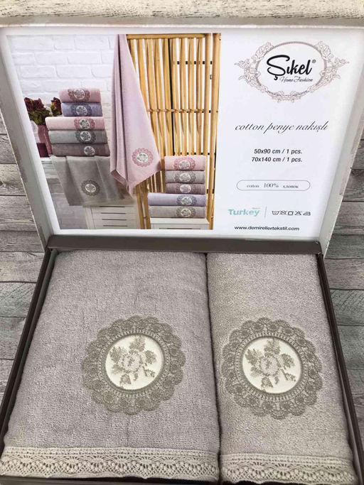 Набор полотенец SIKEL из 2-х предметов (50*90 и 70*140) KANAVICE светло-зеленый