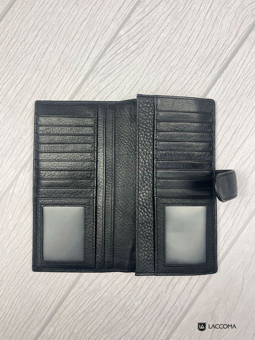 LACCOMA портмоне 165-24-черный натуральная кожа полиэстер