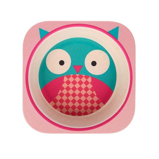 Набор детской посуды из бамбука Совушка, 5 предметов: тарелка, миска, стакан, столовые приборы - Крошка я фото 6