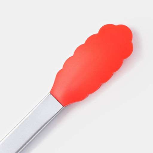 Щипцы кухонные Доляна «Лист», 35×3.5 см, красные