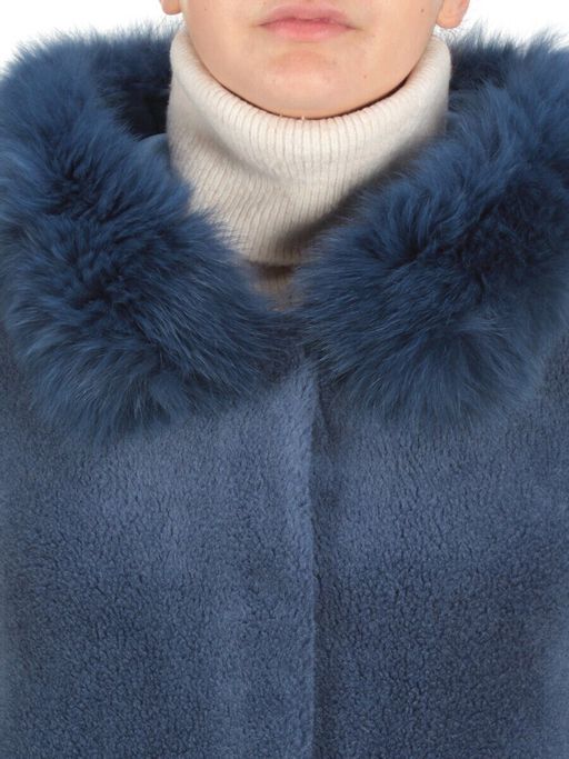 1911 DK. BLUE Дубленка женская зимняя SHARK WARSHIP (60% кашемир, 40% вискоза) - Fashion фото 11