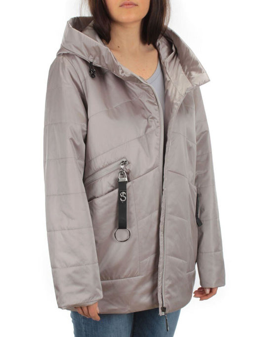 BM-05 GRAY/BEIGE Куртка демисезонная женская АЛИСА (100 гр. синтепон) - Фабричный китай фото 8