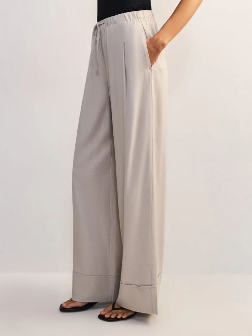Льняные брюки с эластичным поясом ZR2605012102-36 / Zarina