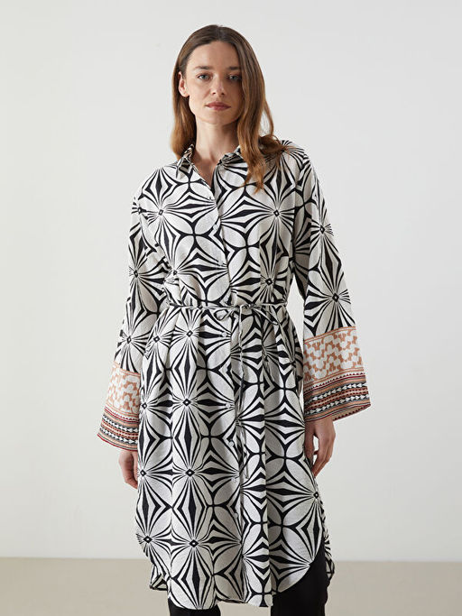 Desenli Oversize Kad?n G?mlek Tunik