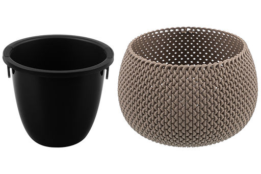 Кашпо 2,3 л 24*24*16 см Сфера серо-коричневое (модель 572) - Elan gallery фото 4
