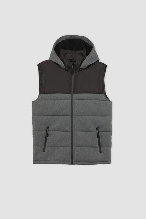 Пуховик приталенного кроя с капюшоном - Defacto фото 8