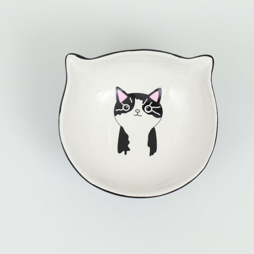 Миска керамическая Киса на подставке-лапках 200 мл 13 х 12 х 8 см, чёрная - Пижон фото 5