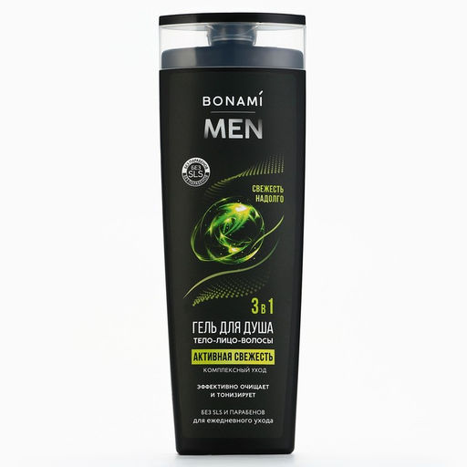 Гель для душа for men 3 в 1 400 мл, BONAMI  фото 2