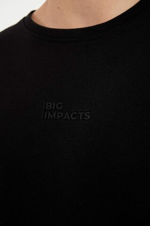 Удобная футболка с короткими рукавами из плотной ткани с круглым вырезом и принтом - Defacto фото 5