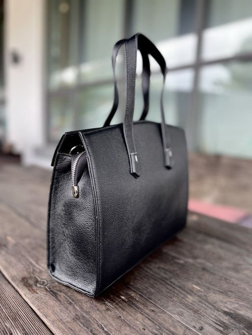 Женская кожаная каркасная сумка с ручками 1883-С Блек