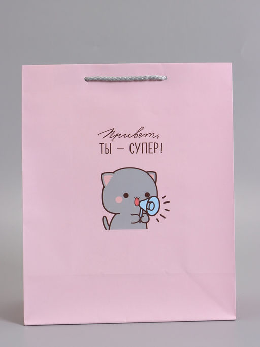 Пакет подарочный ламинированный «Ты супер», 26×12×32 см