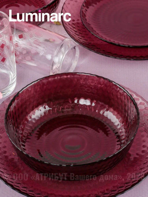 Набор столовый ИДИЛЛИЯ ЛИЛАК 16пр со стаканами РОМБ ЛИЛАК 330мл арт.S1301 /Люминарк/ - Luminarc фото 7