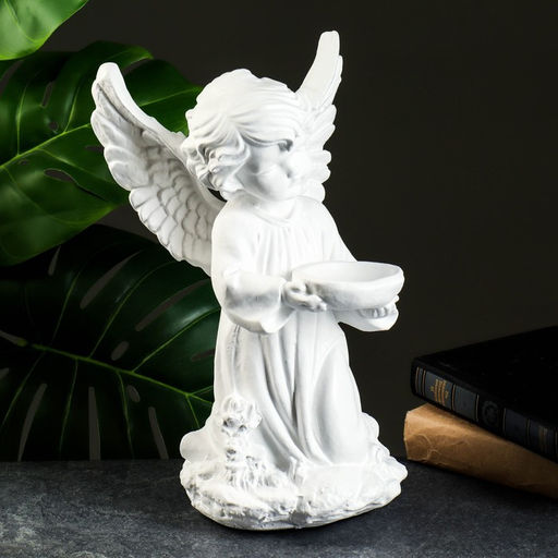 Фигура Ангел с чашей белый 19?19?33 см