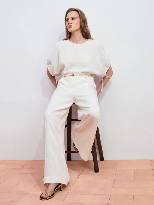 Блуза из лиоцелла с завязками на рукавах ZR2605022022-2 / Zarina