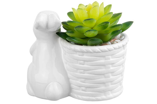 Кашпо Elan Gallery Зайчонок с цветком керамика 11×7,5×10 см  фото 12