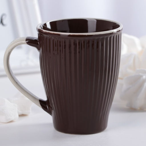 Кружка керамическая Доляна Coffee, 270 мл, цвет коричневый
