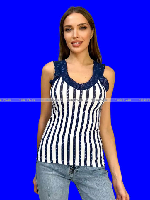 Цена за 1 шт. Майки женские Miss Emma Турция Кружево Полоса