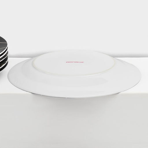 Набор посуды Доляна Кассиопея, 24 предмета: тарелки d=19/21/24 см, чайная пара 200 мл, керамика, чёрный фото 9