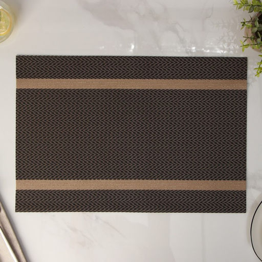 Цена за 12 шт. Салфетка сервировочная на стол Доляна «Рона», 45×30 см, коричневая