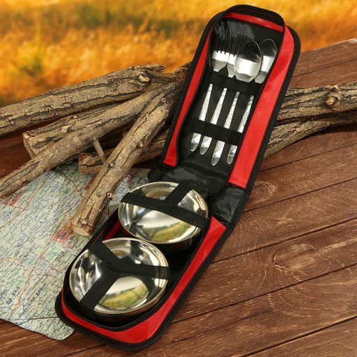 Туристический набор посуды Первая обеденная помощь, 2 тарелки, 2 ложки, 2 вилки - Mode forrest фото 4