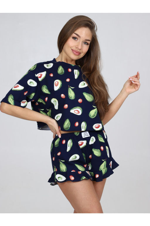 Пижама женская П-124.06 Авокадо синий - Хороший трикотаж фото 2