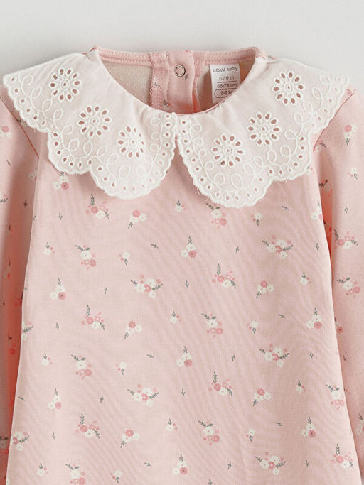 Bebe Yaka ?i?ekli K?z Bebek Tulum