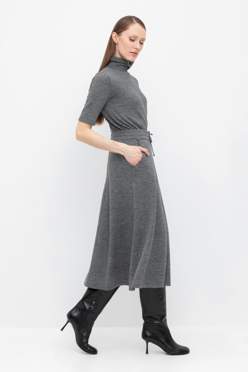 ЕВ 737/ш/тем.серый меланж юбка жен
